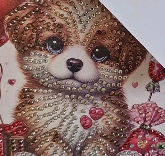 Greeting Card / cute puppy & Gift Embellished W/ Acrylic Gems