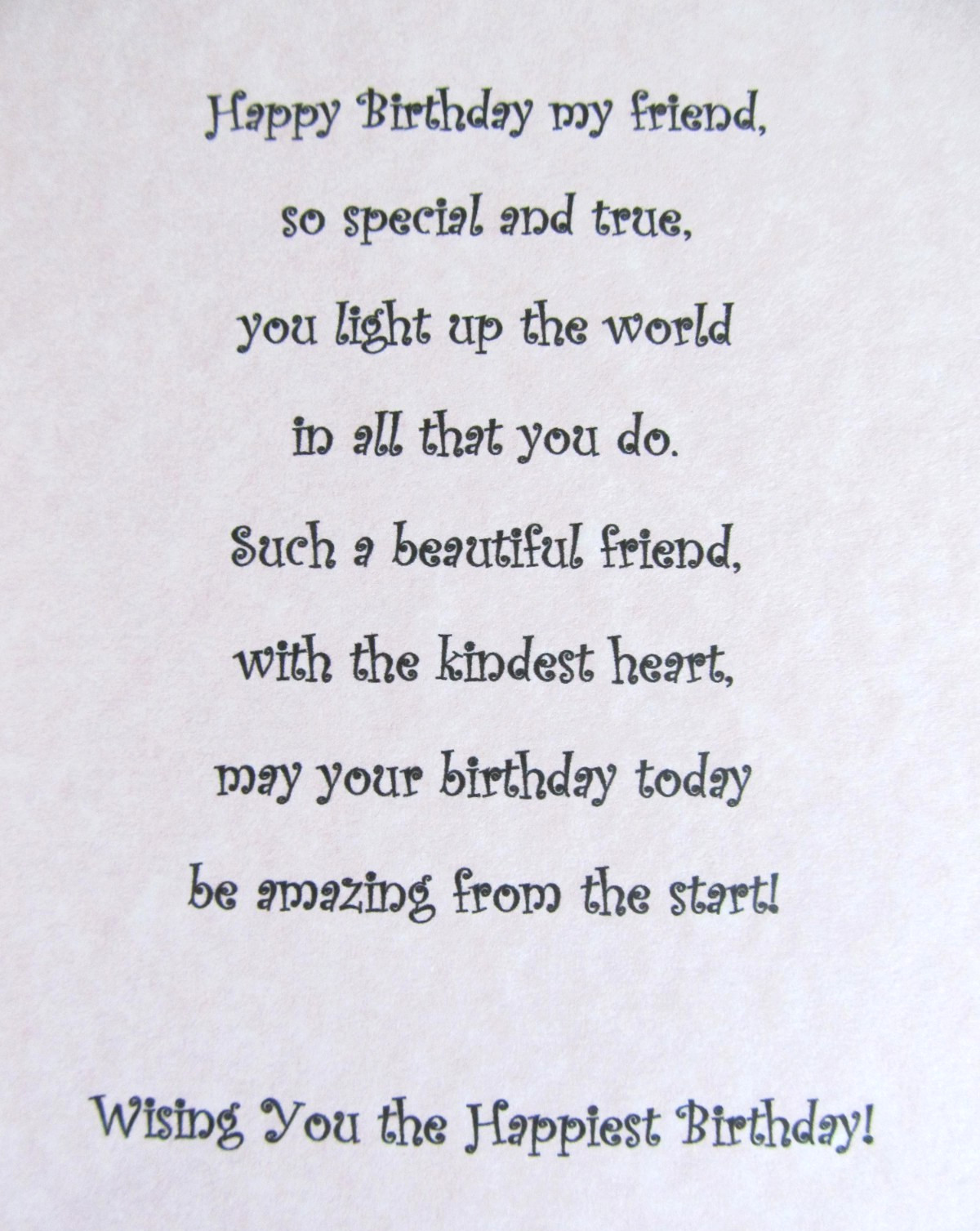 Handmade Birthday Greeting Card w Verse, Env. & Seal – Rhinestone Embellished