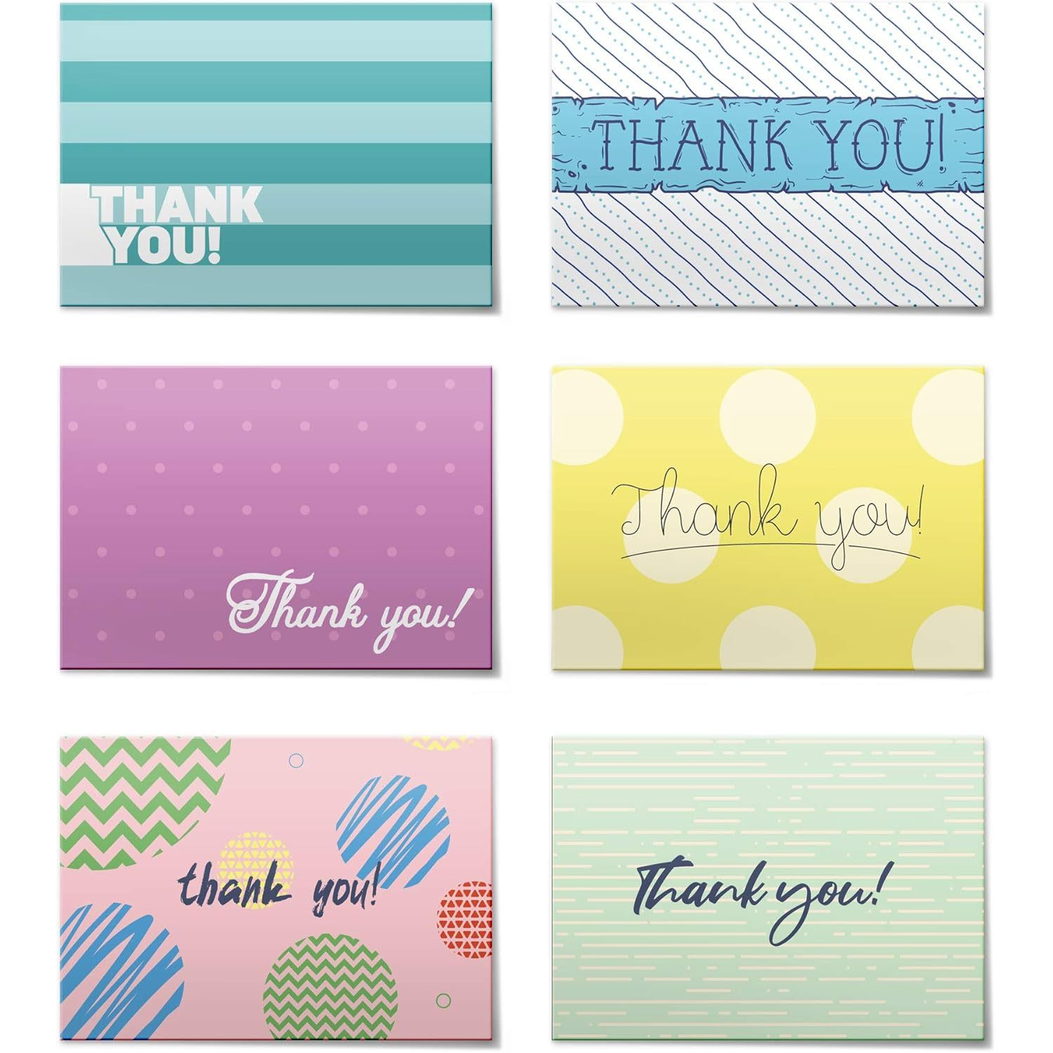 (48pcs) Thank You Cards Set, Includes Blank Cards & Envelopes with Stickers, 4×6