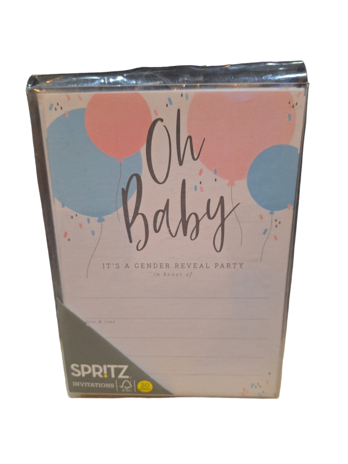 Spritz OH BABY Gender Reveal Party Invitations 2 Packs of 20 NEW See Description