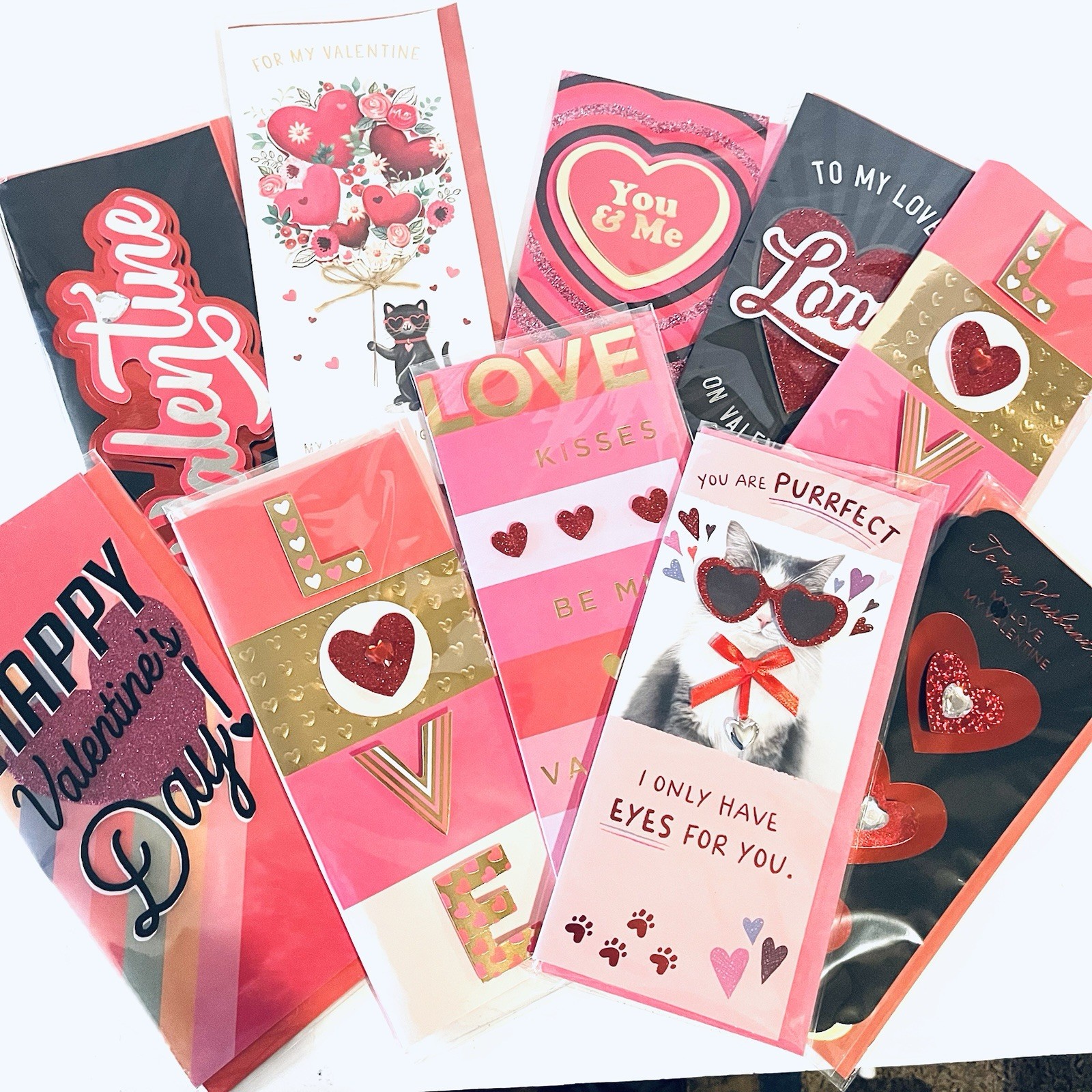 Voila Lot of 10 Valentines Day Cards For Anyone New In Package Embellished