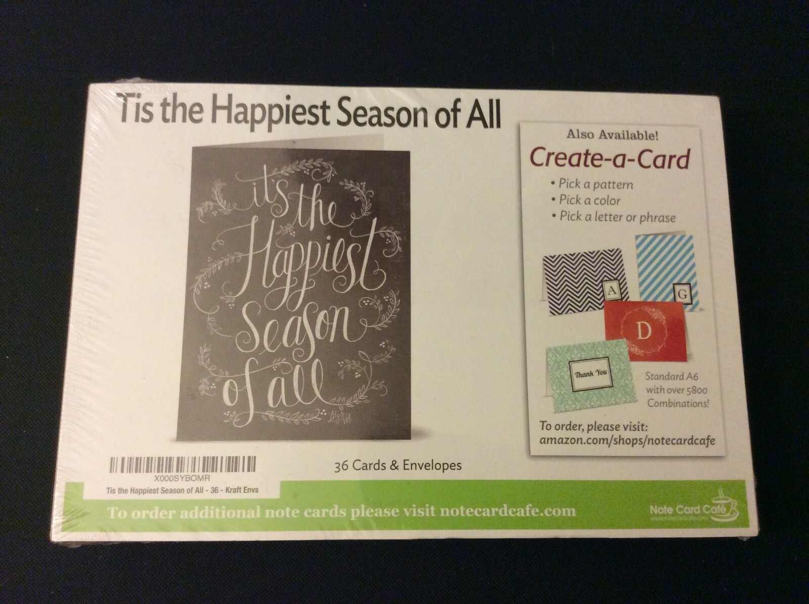 36 Christmas Holiday Happiest Season of All Note Card Cafe Cards with Envelopes