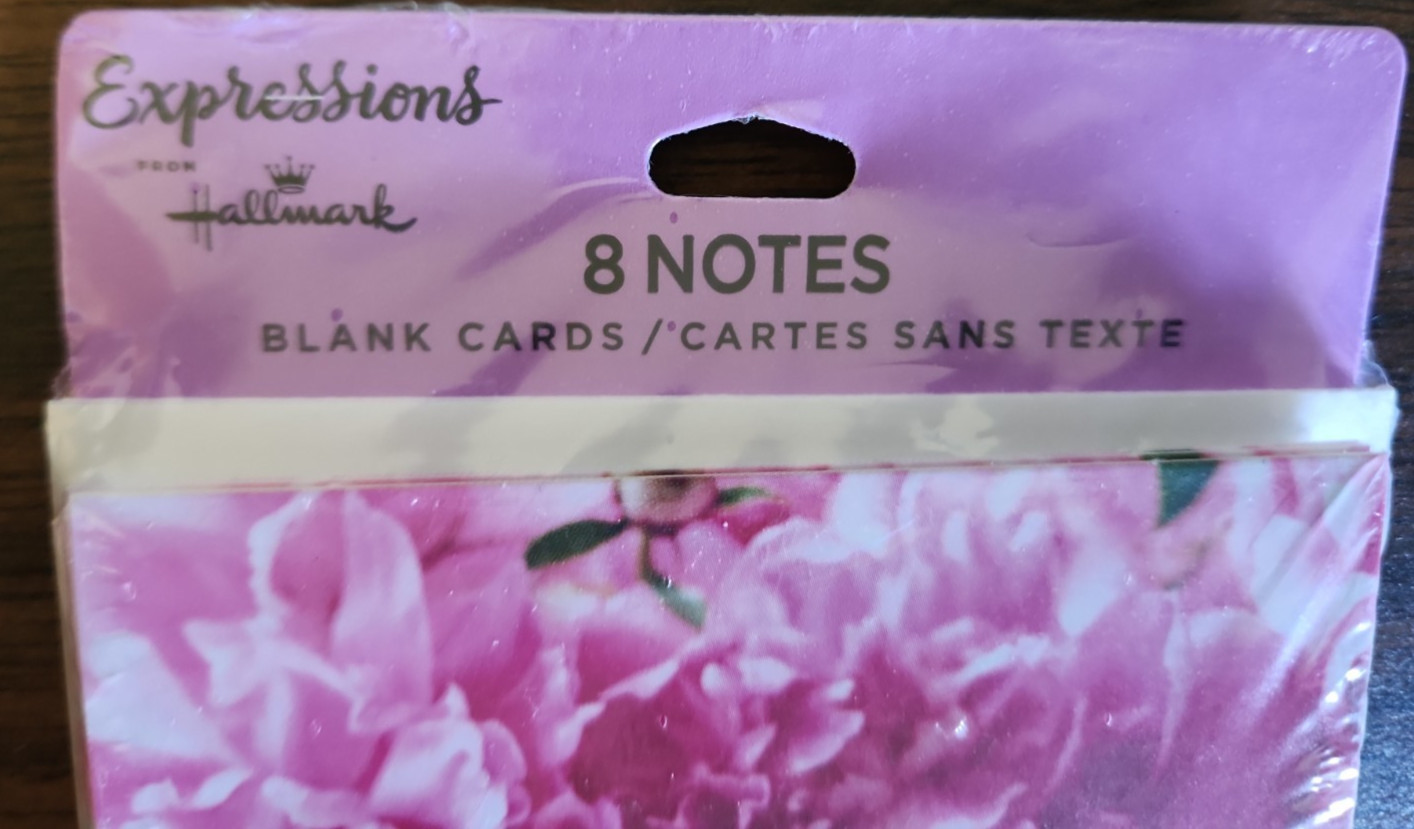 Vintage HALLMARK Expressions 8 Floral Blank Note Cards Stationary Set (SEALED)