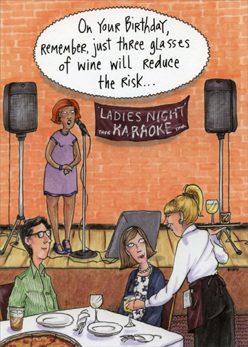 Ladies Night Karaoke Oatmeal Studios Funny Humorous Birthday Card for Her