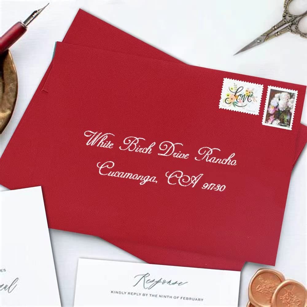 Red A7 Printable Envelopes 5×7 Inch Self Seal 50 PCS 5.25×7.25 Photo Card