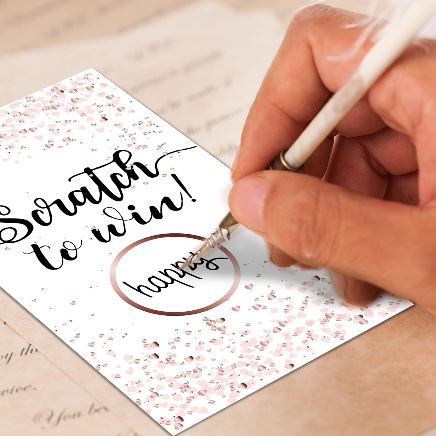 120 PCS Scratch off Stickers Cards Blank Gift Certificates for Business, for Hai