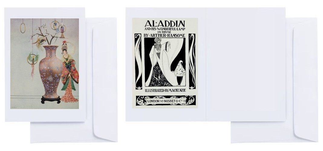 Thomas Mackenzie – “Aladdin and his Lamp in Rhyme” (1920): 12 Greeting Cards