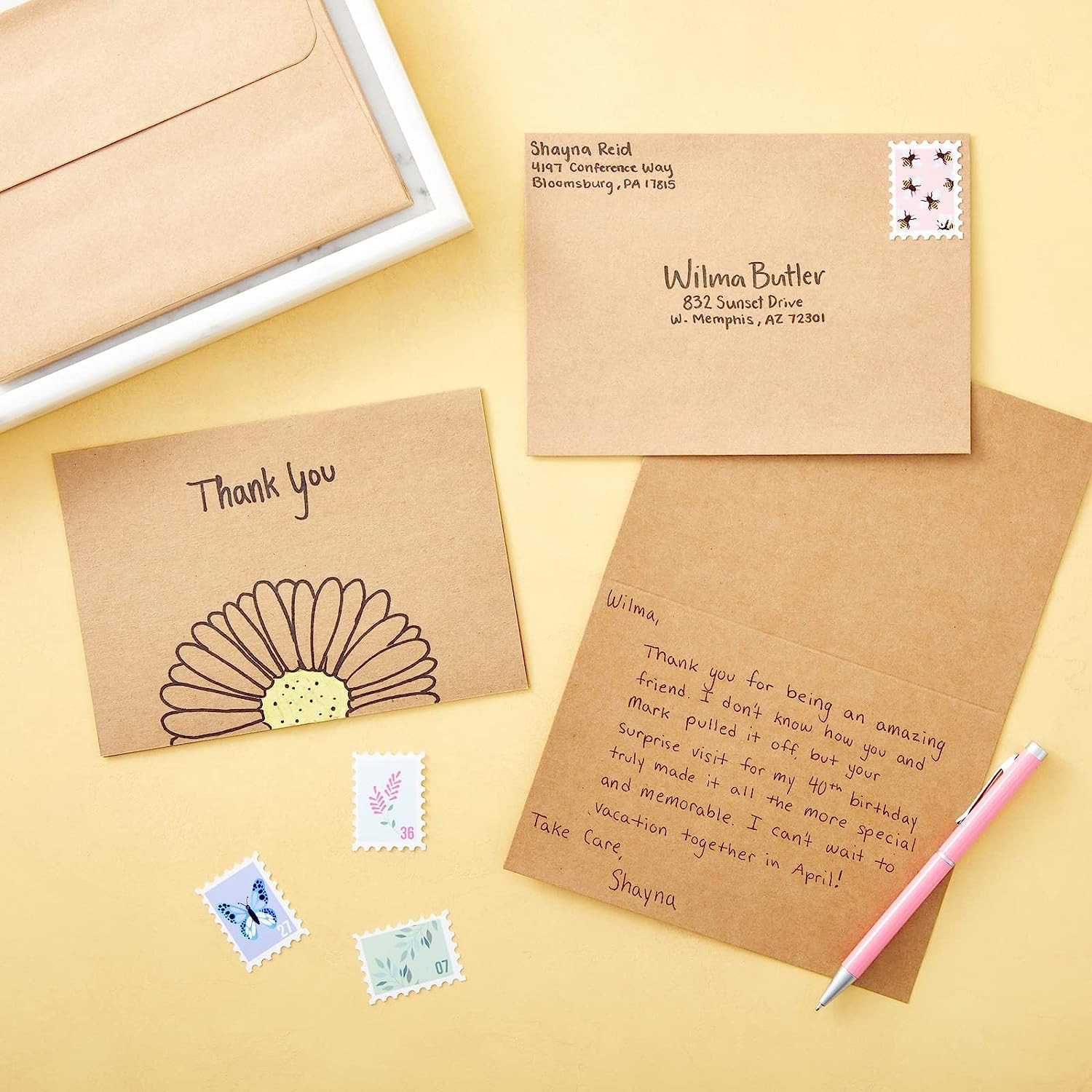 Blank A7 Kraft Brown Paper & Envelopes for Card Making – 5 X 7 in & 5.25 X 7.25