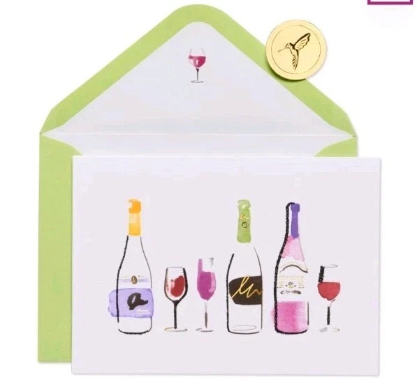 Papyrus Blank Card Wine Bottles. Multipurpose… Thank You, Thinking Of You..