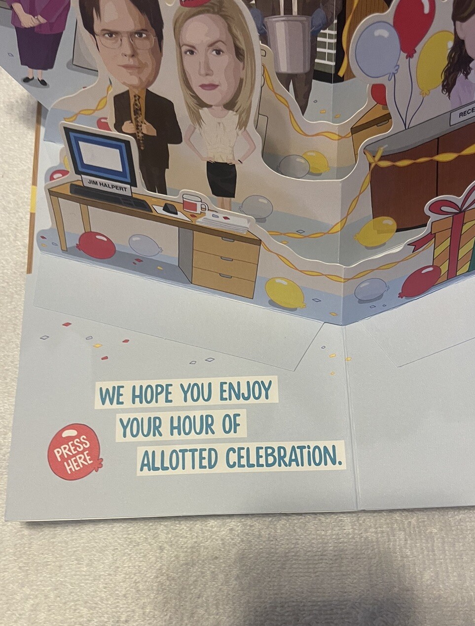 Hallmark Birthday Card ~ The Office Pop Up With Multiple Sound Quotes From Show