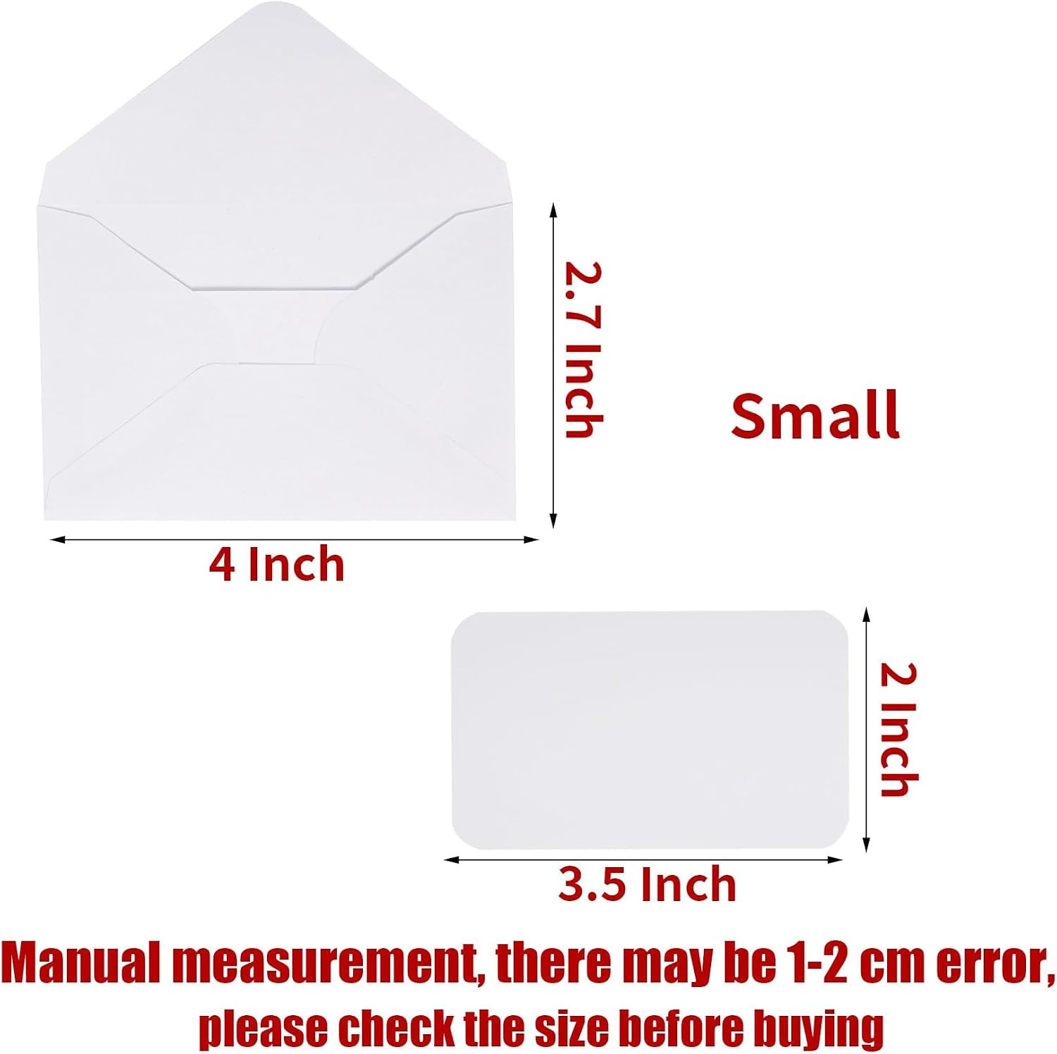 100 Sets Small Envelopes with Small Blank Gift Business Card Wedding Invitation