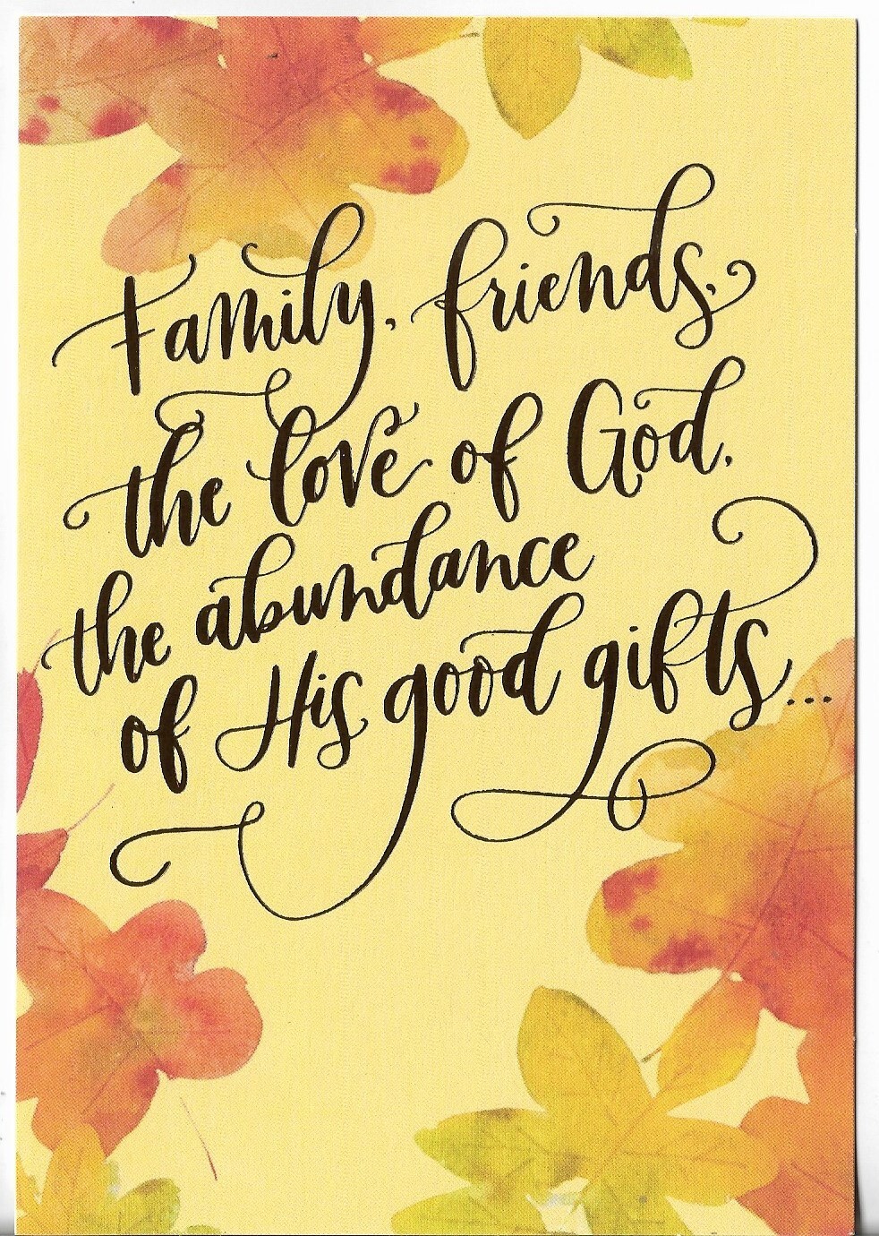 NEW THANKSGIVING Card 4.75×7 Family Friends, and the Love of God