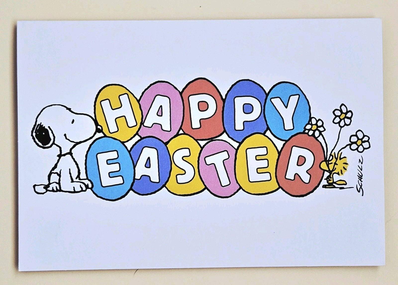 Peanuts “Snoopy & Woodstock” Happy Easter Greeting Card (+ Envel.)