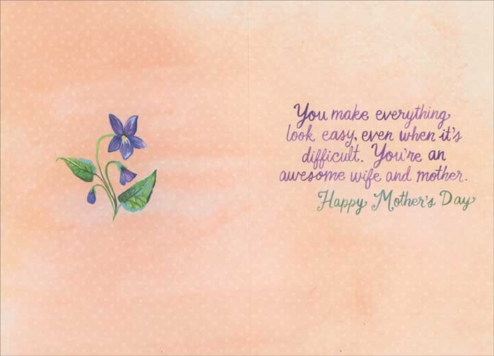 I Am In Awe of You Daisies and Butterflies on Purple Mother’s Day Card for Wife