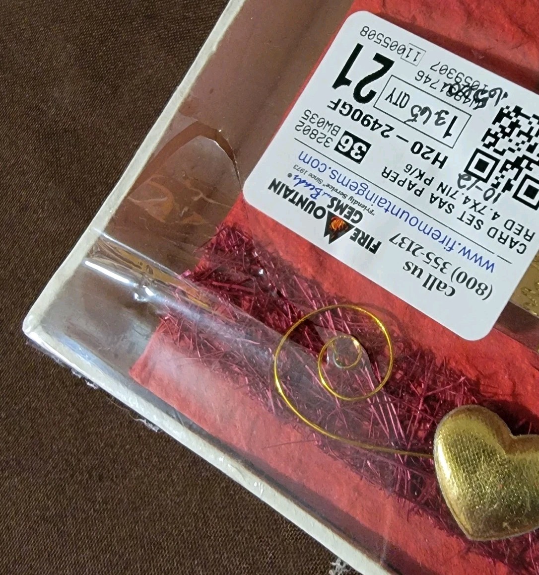 2 Create Your Own Gift Card Red Gold Valentine Heart Kits