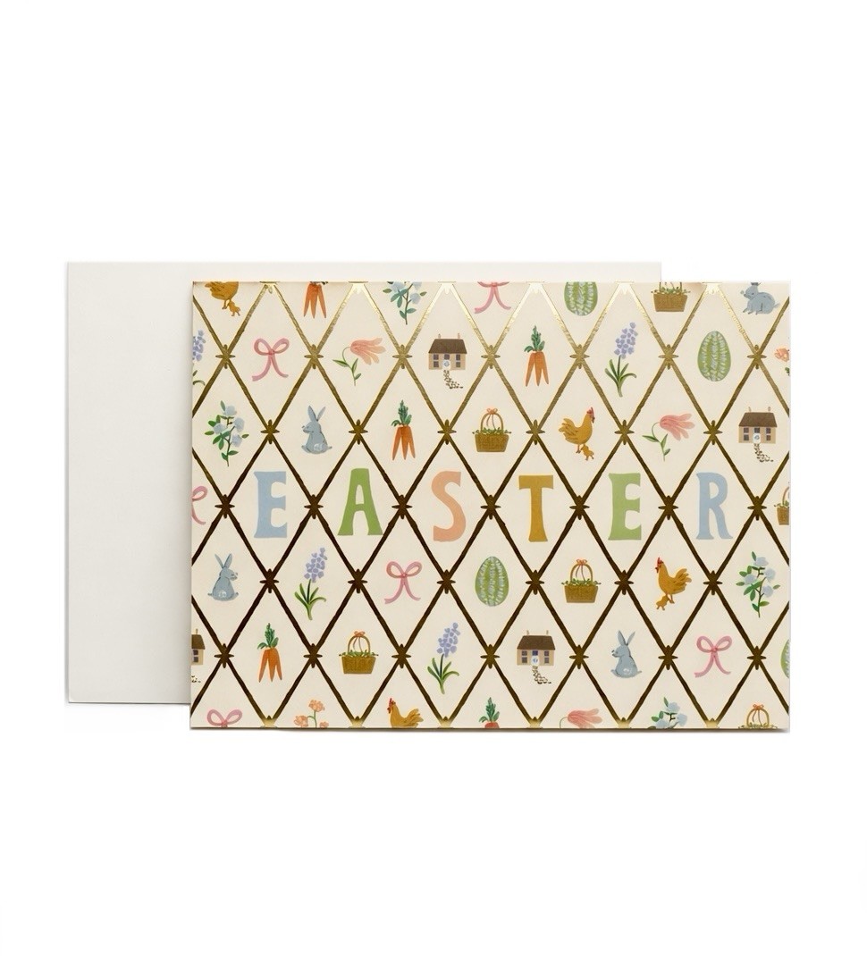 RIFLE PAPER CO Spring Farm Easter Card Blank Card w/ Envelope, A2 Size NEW