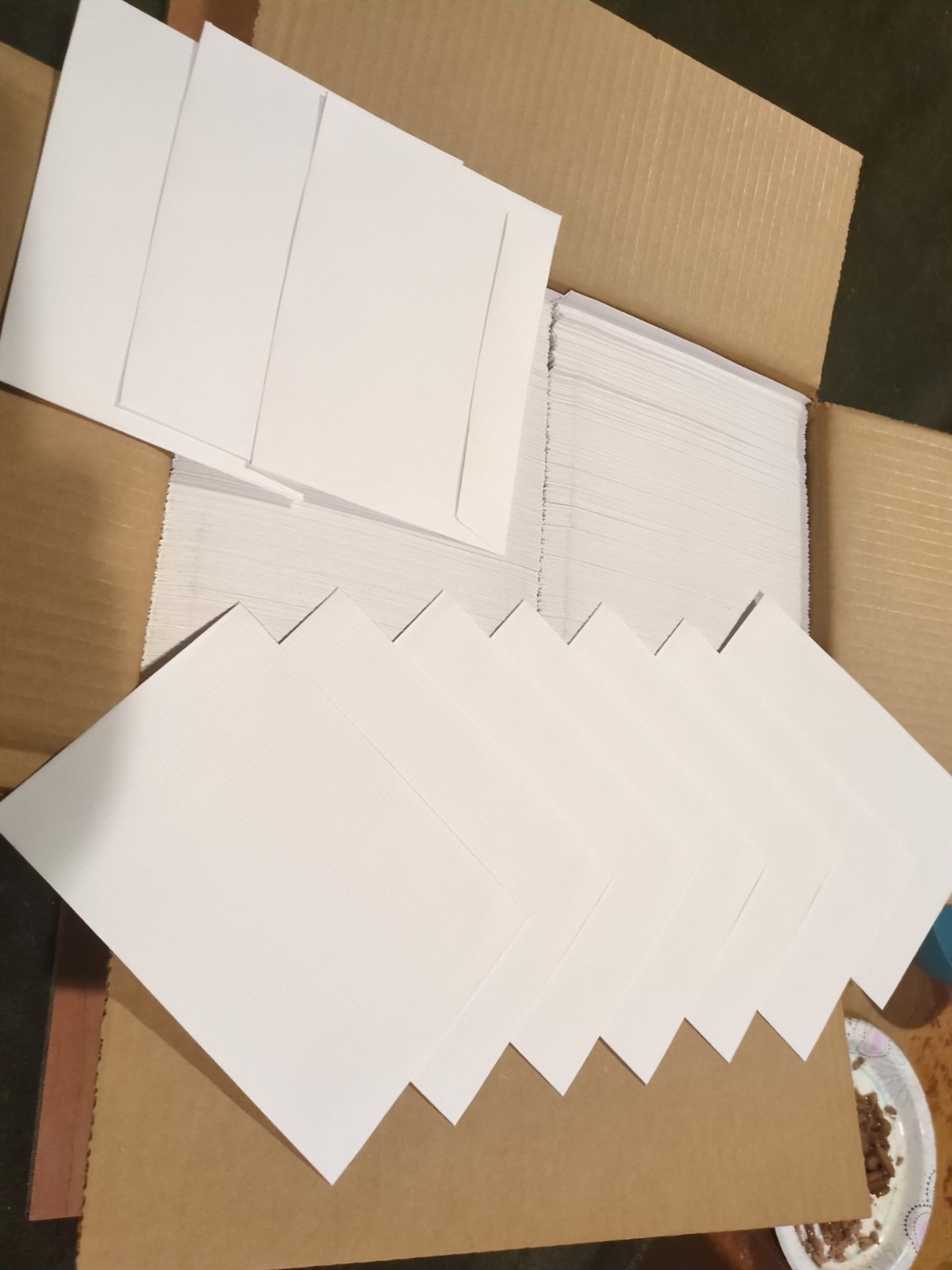 Huge Box of 1000 New Greeting/Holiday B-Day Card Envelopes Textured White 5×7