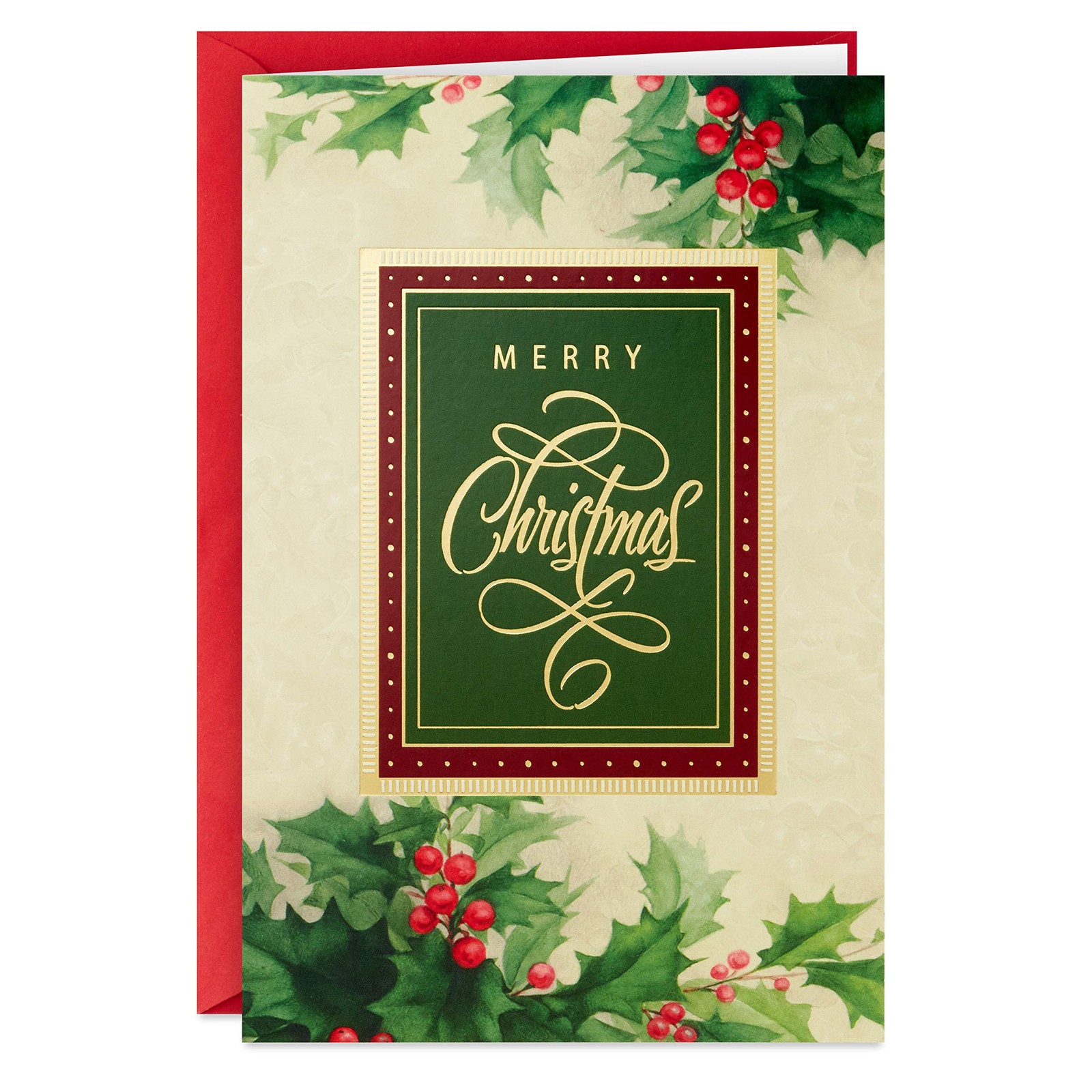Hallmark Christmas Boxed Cards, Holiday Holly 5.25″ x 7.75″,