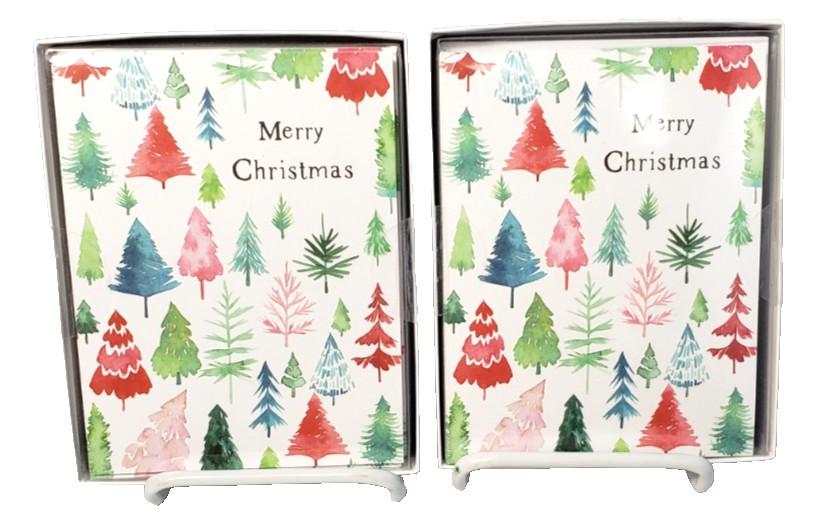 2 Packs Merry Christmas Cards Leanin’ Tree 24 Total Red Green Blue Teal