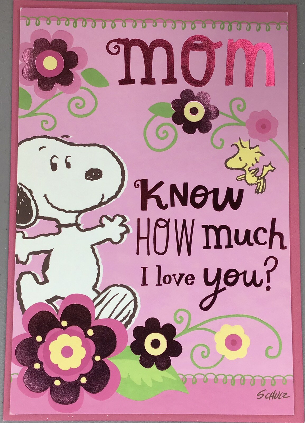 Hallmark Happy Mother’s Day Card SNOOPY Peanuts MOM FROM KID 8×5.5