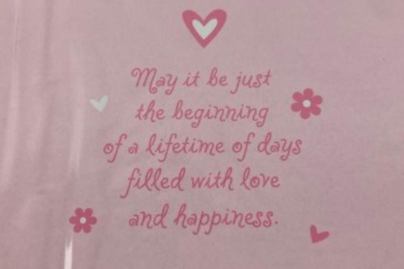 Pink & Brown Wedding Greeting Card by International Greetings USA Sealed