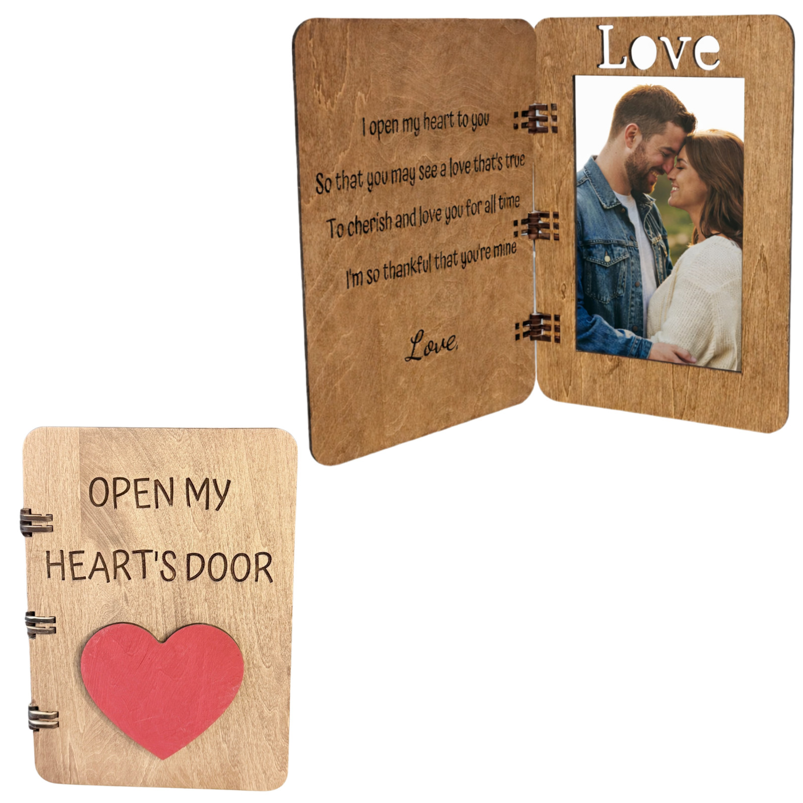 Romantic Wooden Valentine’s Day Greeting Card 4×6 Picture Frame – Love Poem