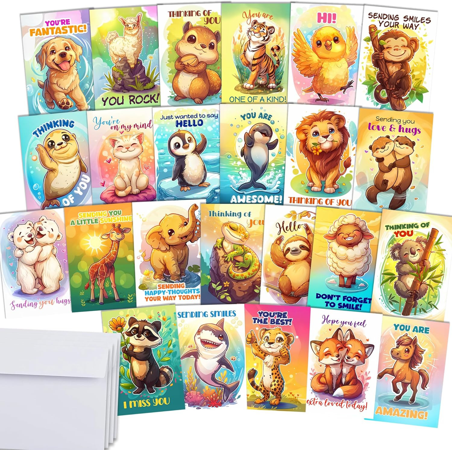 24 Funny Greeting Cards Assortment Box with Envelopes – Funny Thinking of You Ca
