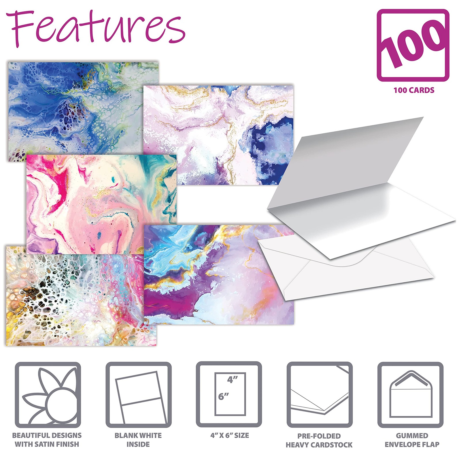 100-Pack All Occasion Greeting Cards, Assorted Blank Note Cards, 4 x 6 inch, …