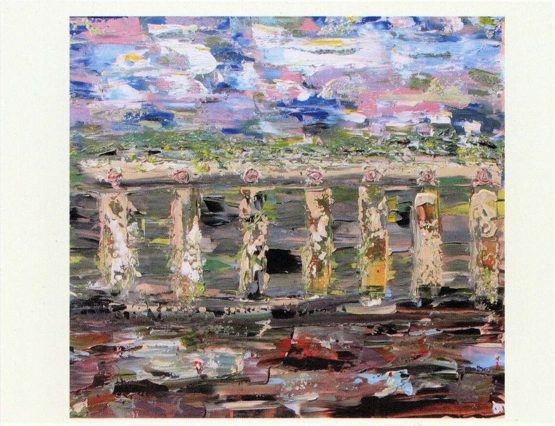 Blank Note Cards Original Abstract Landscape Art Print Unique Greeting Card Set