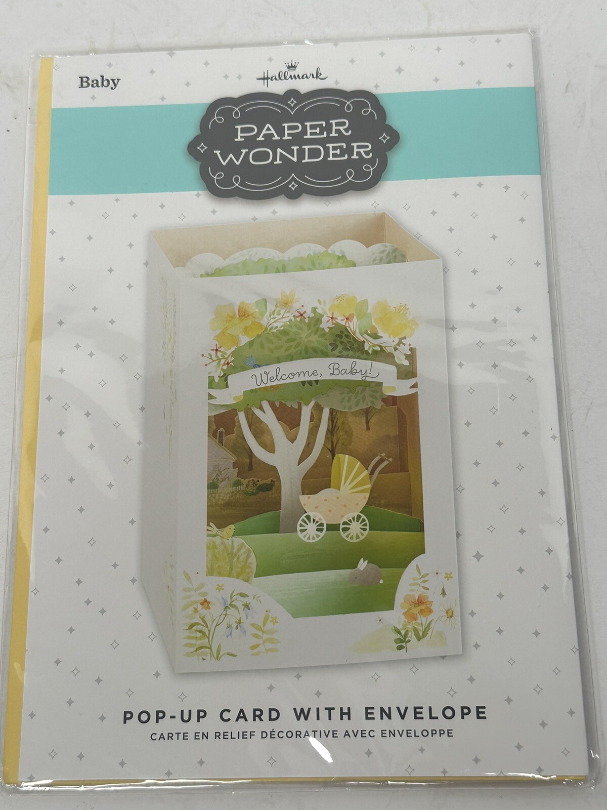 WELCOME BABY HALLMARK PAPER WONDER CARD New w/envelope “What a wonderful new…”
