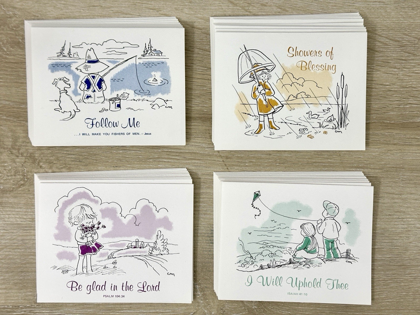 40 Blank Vintage Inspirational Scripture Note Cards KJV Bible Verses