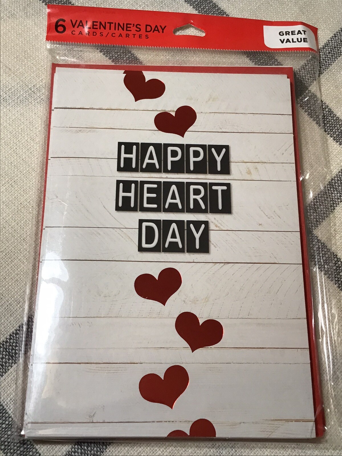 6 Hallmark Happy Heart Valentine’s Day Cards Pack ANYONE Family or Friend Card