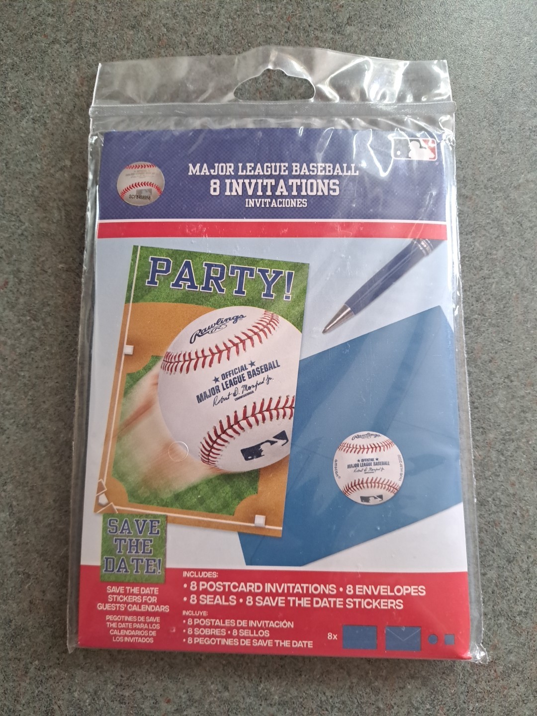 Baseball Birthday Party Invitations 8 In Each Pack.