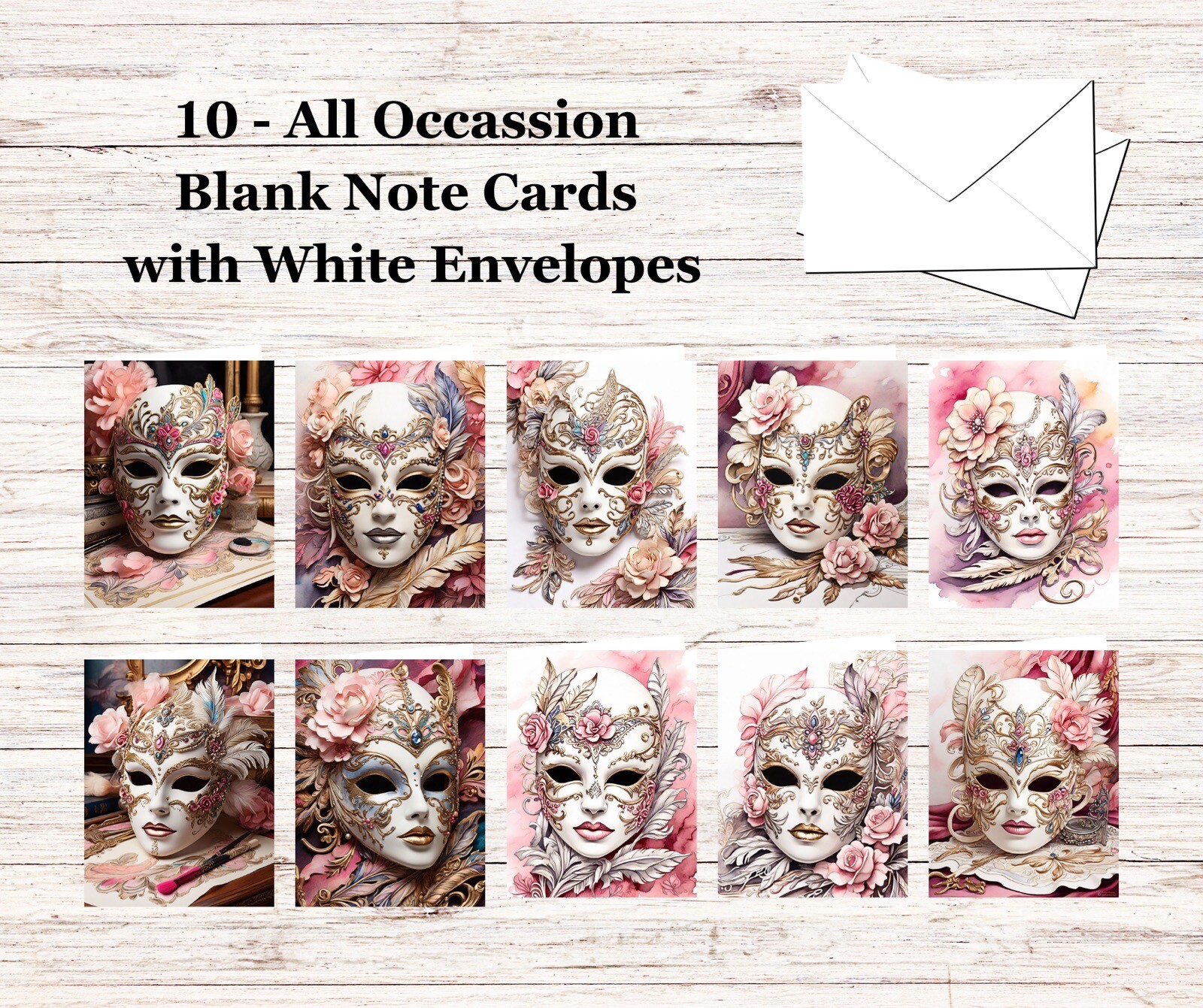 10 – Blank Note Cards with Envelopes – All Occasion #018