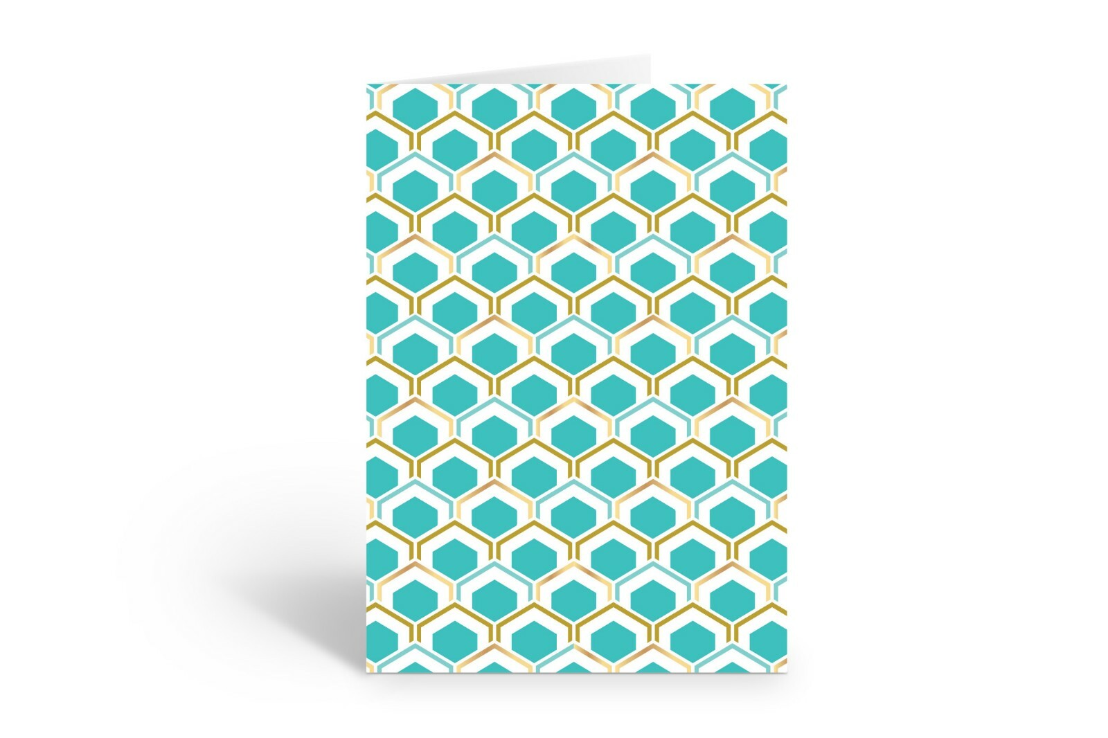 Teal Pattern Blank Note Card – 10 Cards & Envelopes – B14354