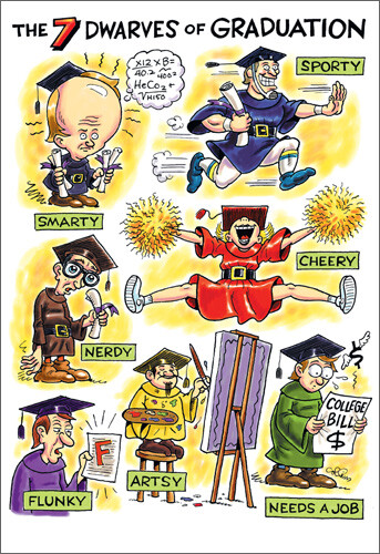 Graduation Dwarves Funny Dan Collins Graduation Card by Nobleworks by Nobleworks