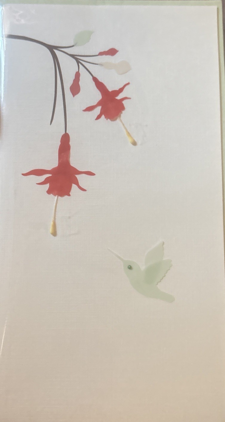 Papyrus~Blank Card~with Hummingbird And Flower~Multipurpose
