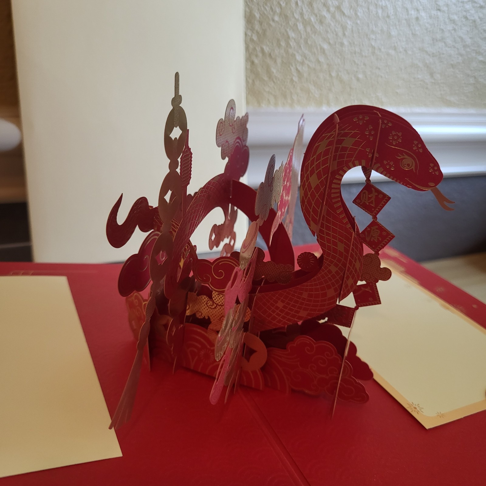 Chinese Year Of The Snake 2025 3D Pop Up Greeting Card