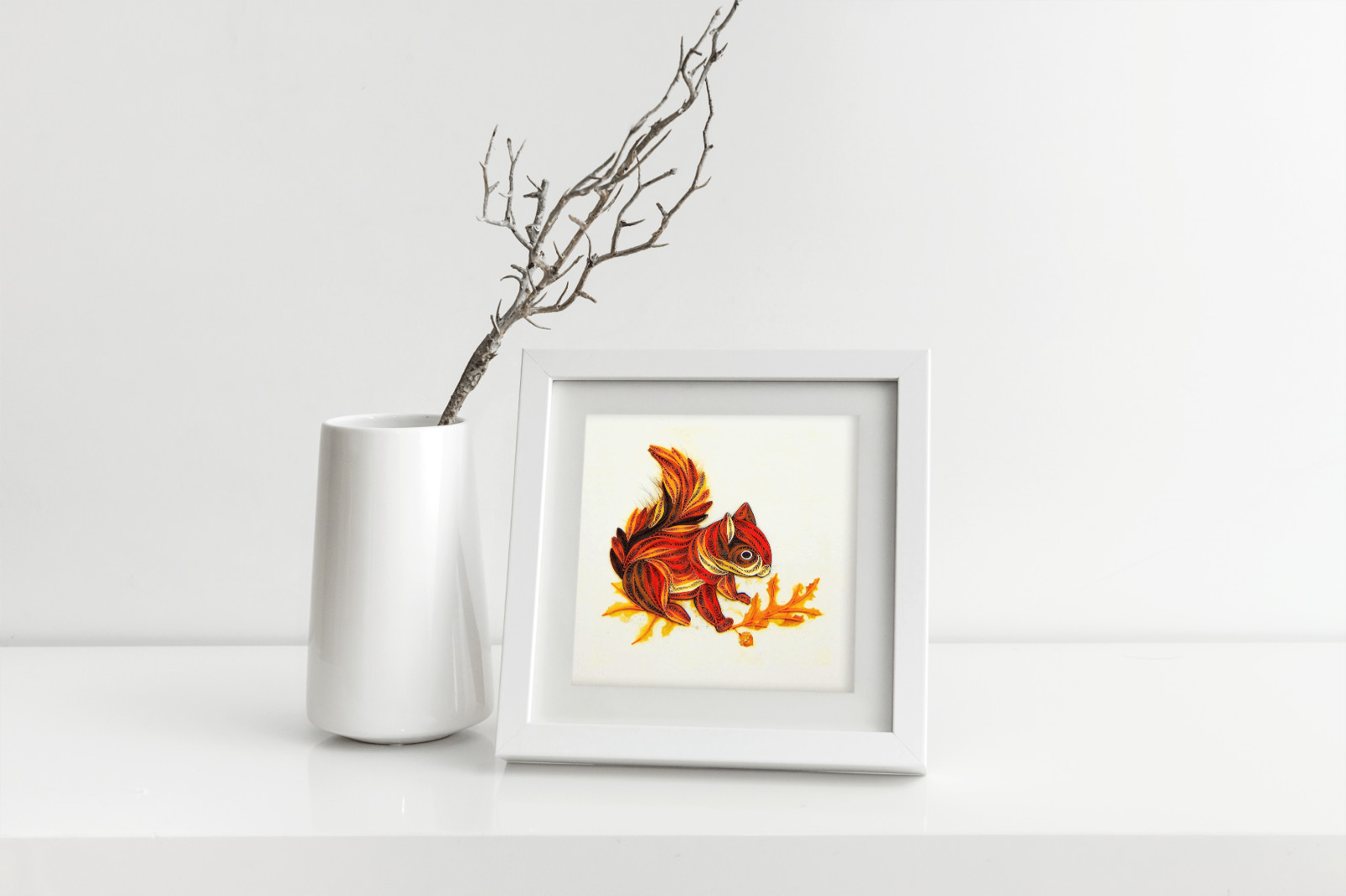 Squirrel Quilling Greeting Card – Unique Dedicated Handmade Art – GREENHANDSHAKE
