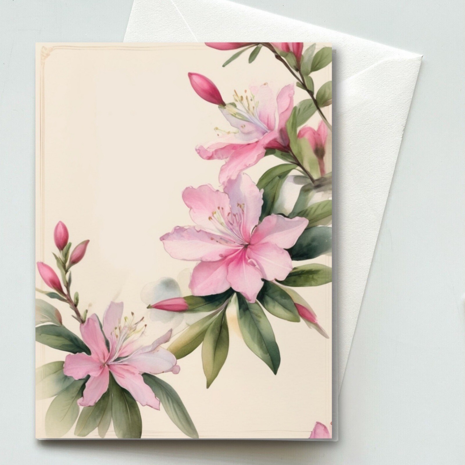 Florals #1 Greeting Card & Envelope – Watercolor Illustration – Blank A2