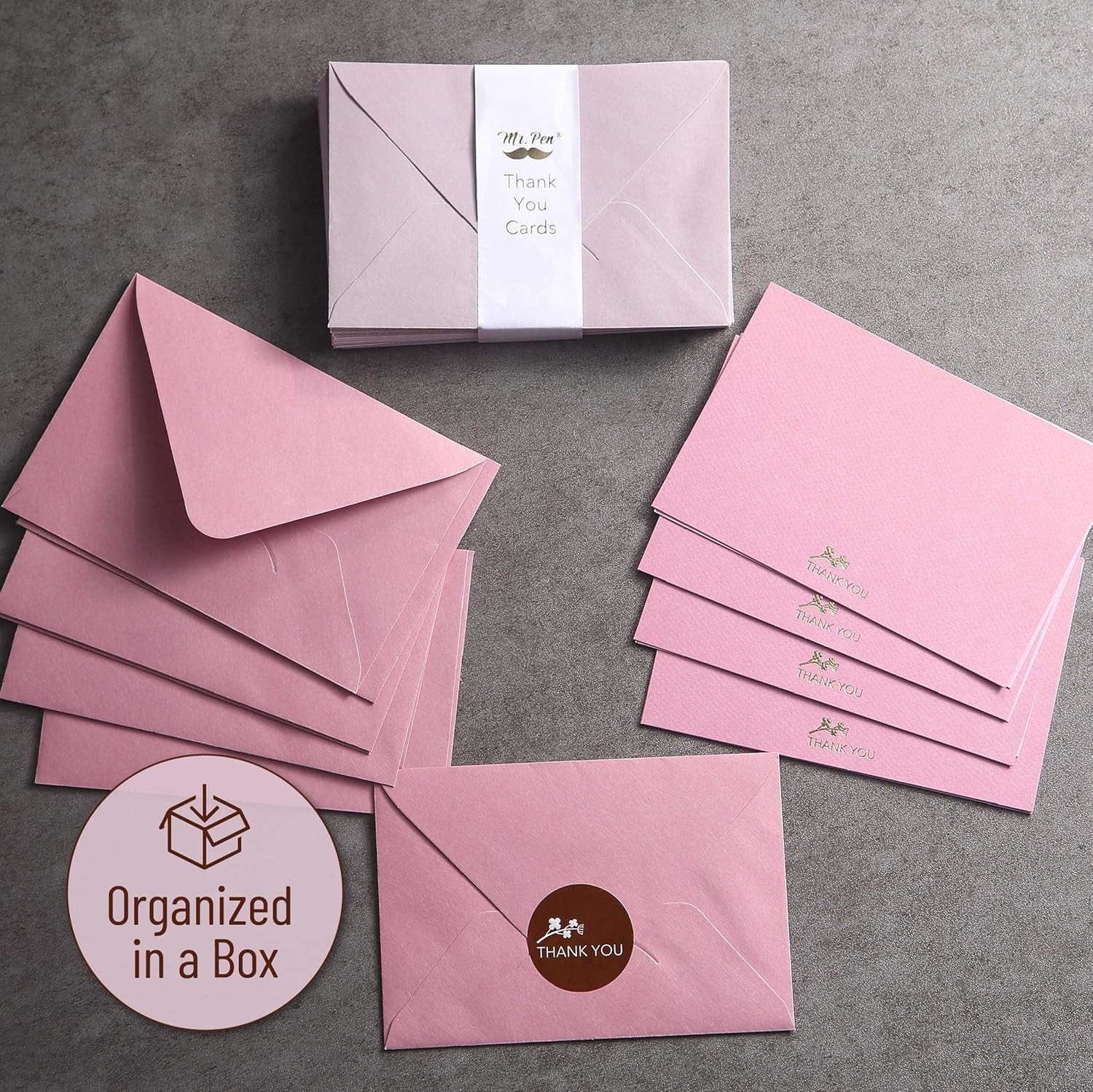– Blank Thank You Cards with Envelopes, 36 Pack, 4X6, Gold Embossed Thank You No