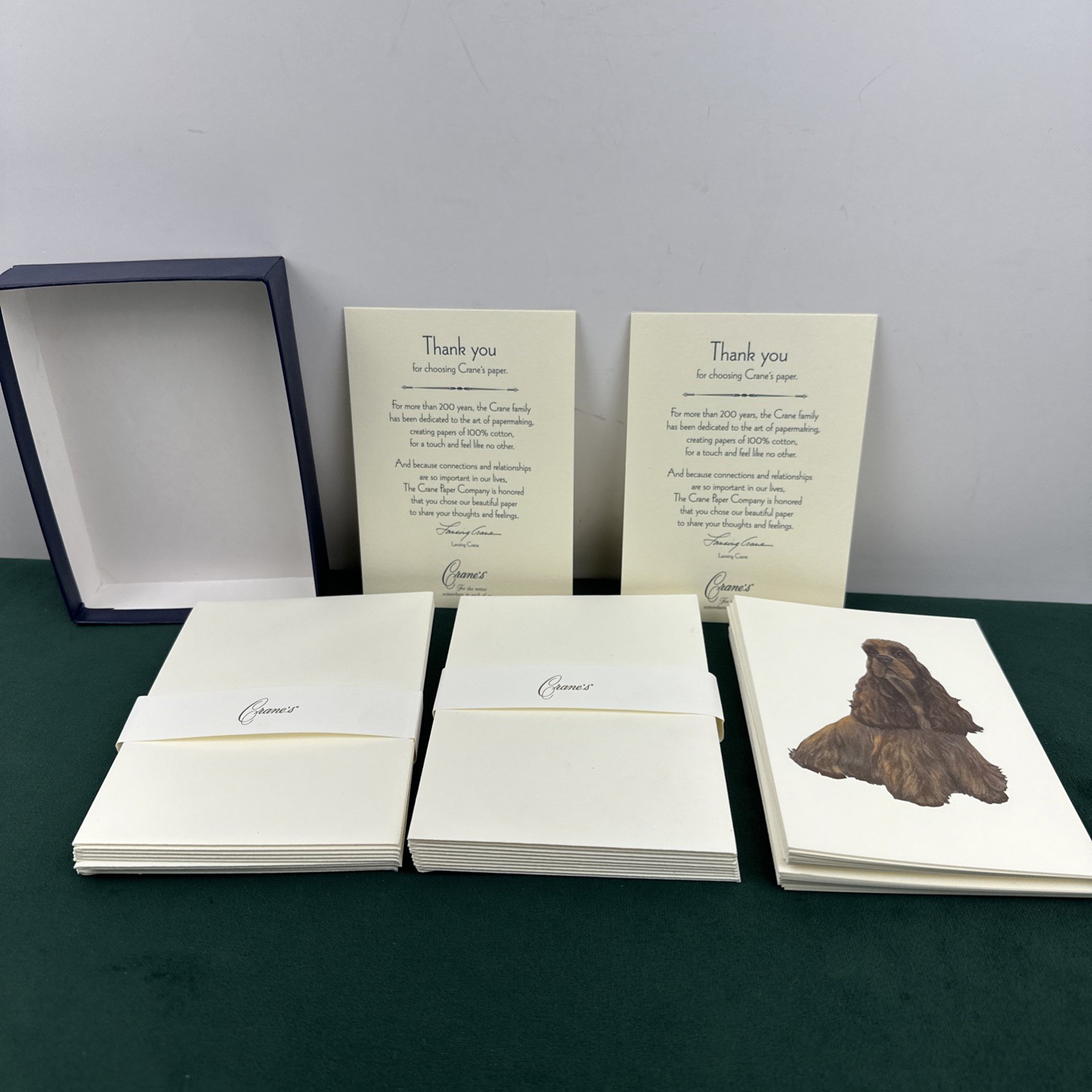 Crane’s 100% Cotton Note Cards Cocker Spaniel Dog SN1323 – Lot of 19