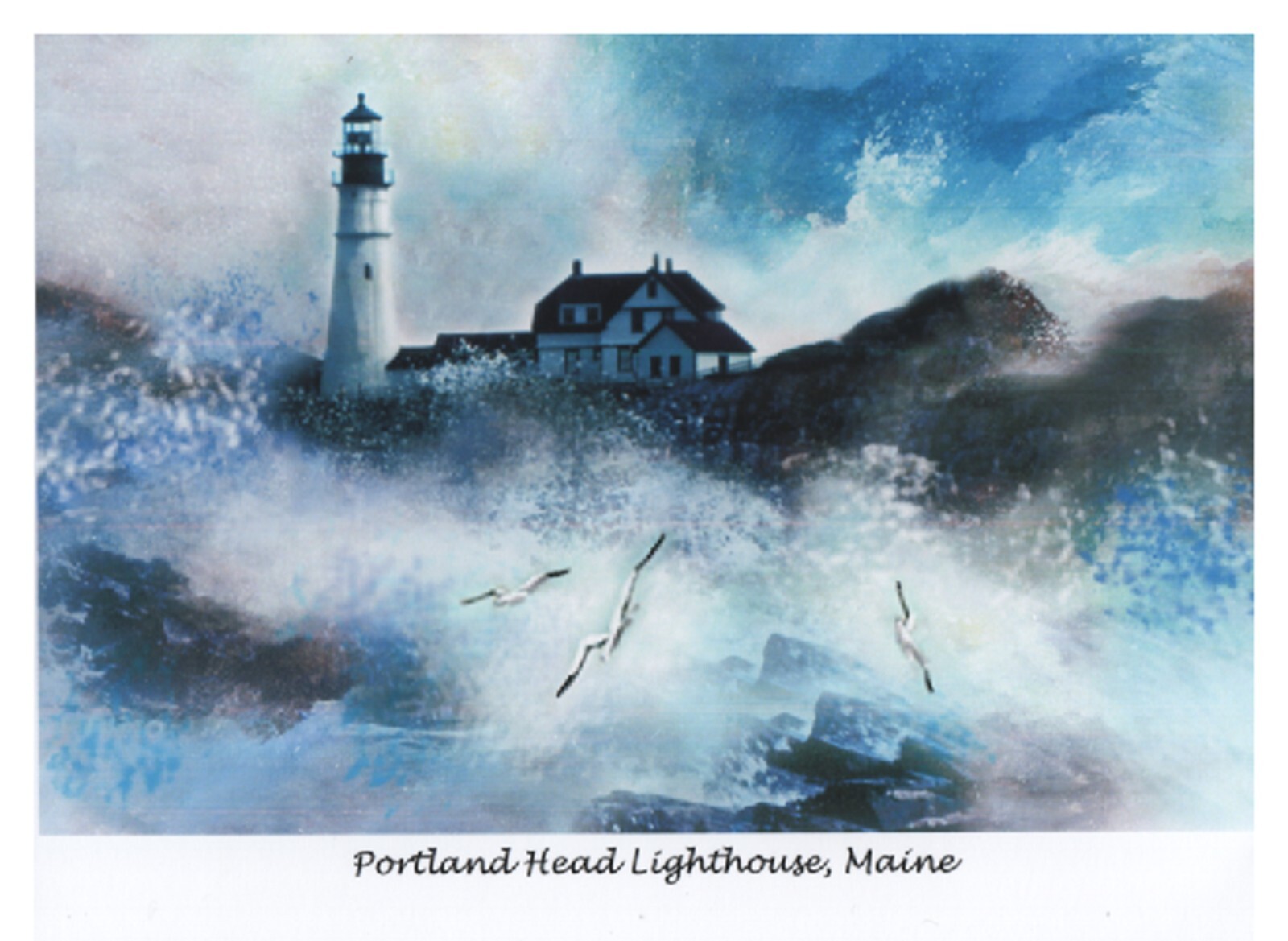 Greeting cards Portland Head Lighthouse 5×7 #19 Hand made by Jean McLean