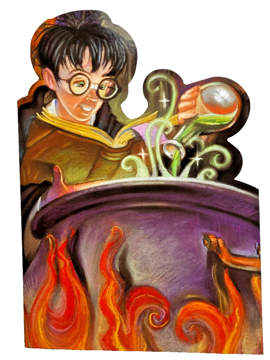 Vintage POTIONS CLASS Birthday Card (Harry Potter) England + USPS Stamp RARE