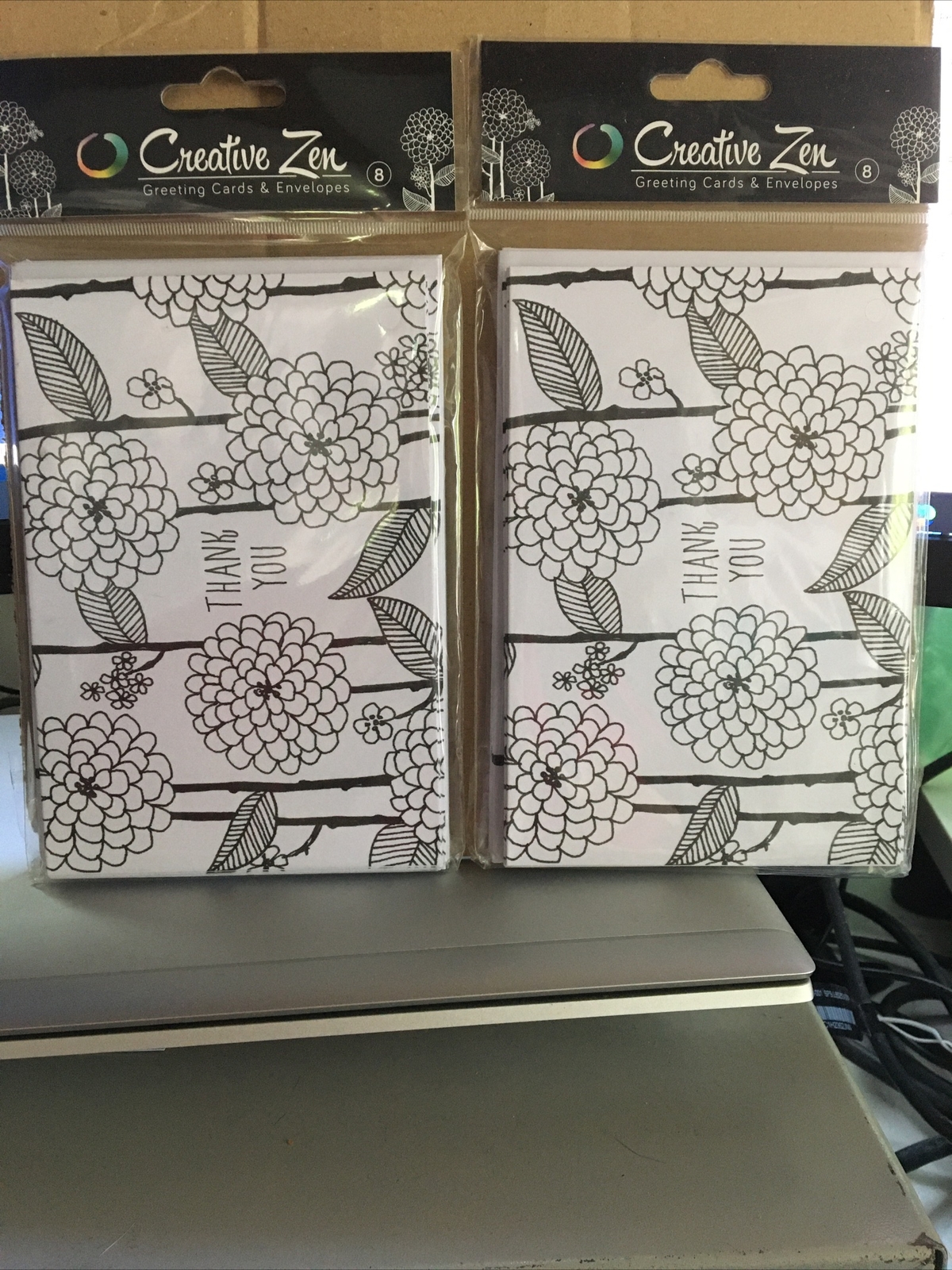 American Crafts Creative Thank You Cards Zen Collection Coloring Cards Floral￼