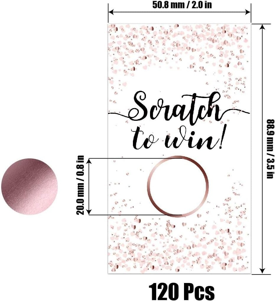 120 PCS Scratch off Stickers Cards Blank Gift Certificates for Business, for Hai