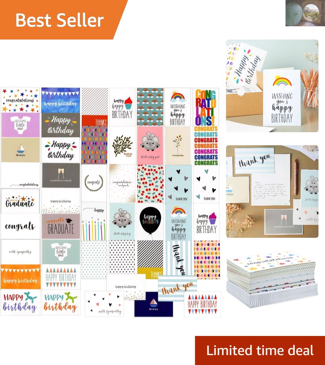 All Occasion Greeting Cards – 48 High-Quality Cards for Special Moments