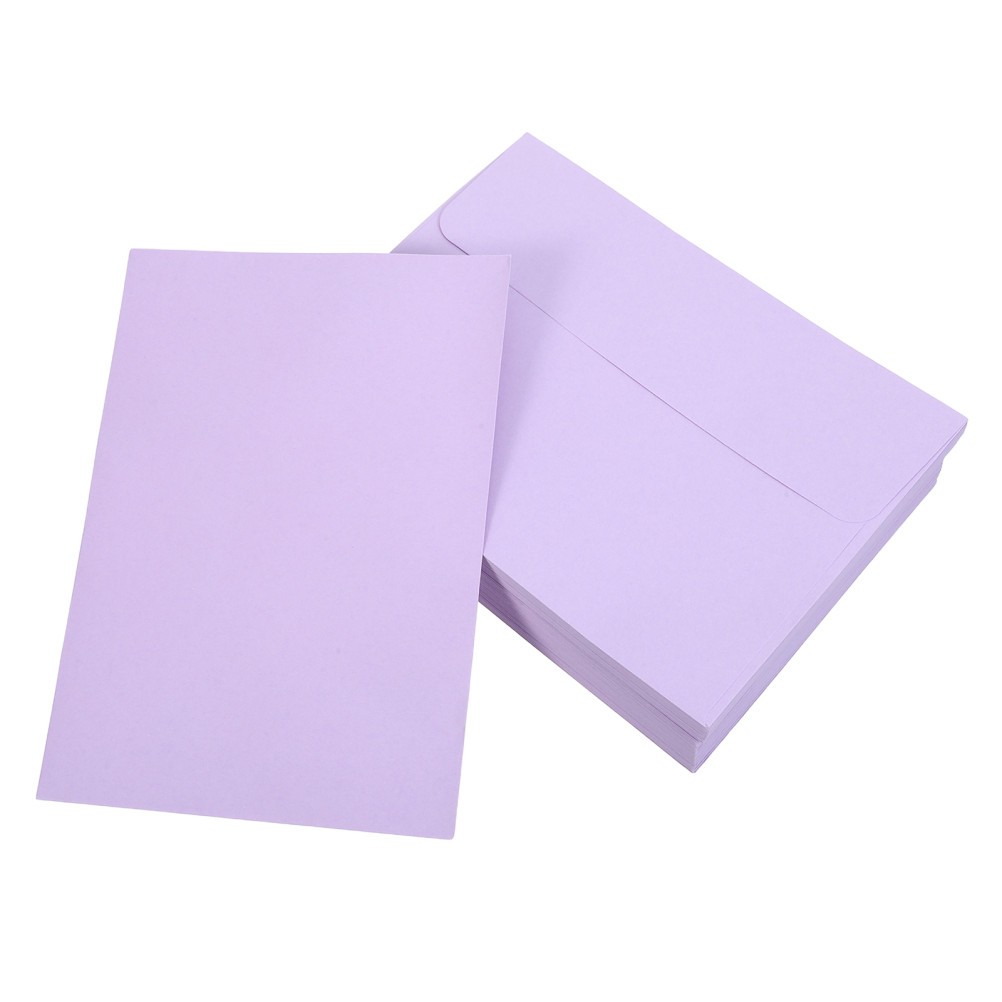 80Pcs Lavender Paper Envelopes Set Reusable for Wedding Invitation Mailing