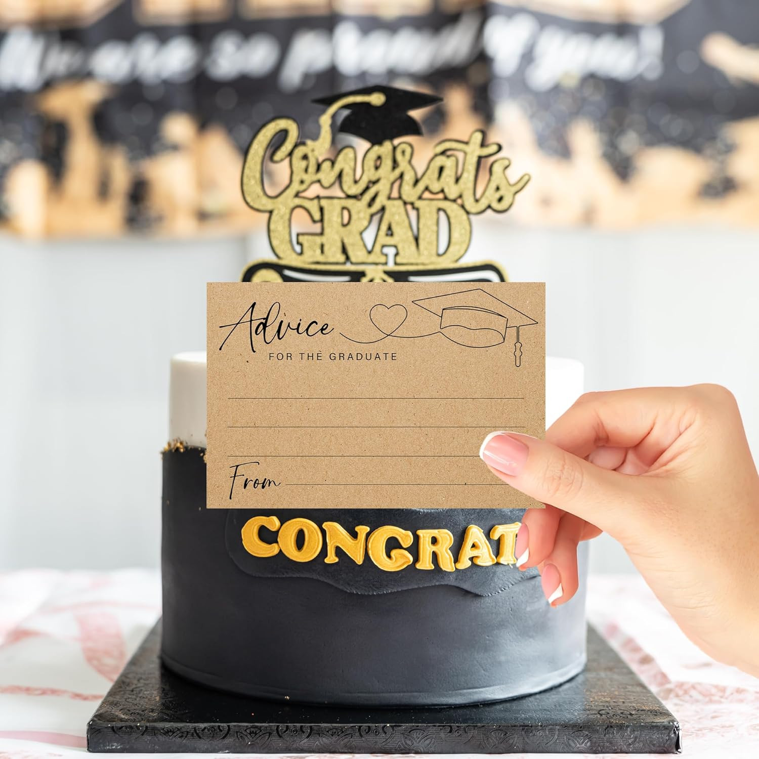 Graduation Advice Cards for Graduate-Set of 30 Minimalist Brown Advice & Wishes