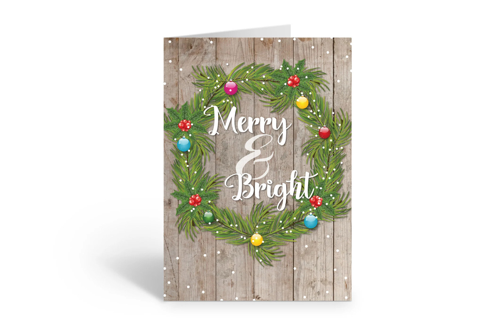 Rustic Merry Christmas Card – 18 Christmas Cards and Envelopes – B20506